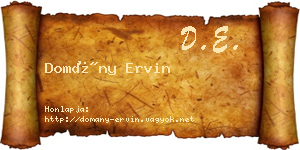 Domány Ervin névjegykártya