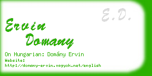 ervin domany business card